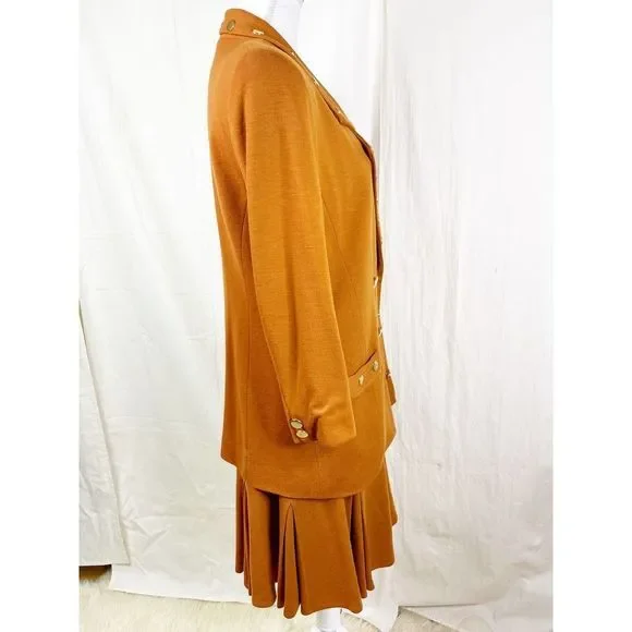 Vintage 1980's Lillie Rubin Studded Wool Knit Skirt and Blazer Suit - Picture 9 of 10